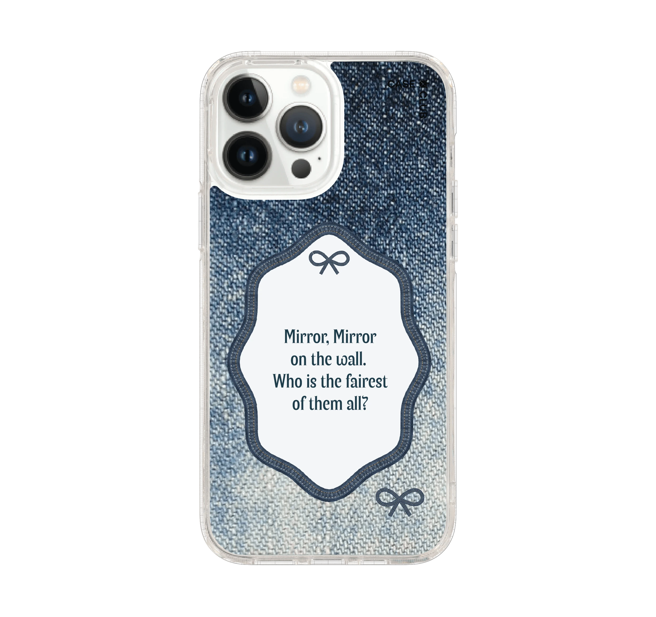 iphone 12/ 13 pro max clear case mirror quotes